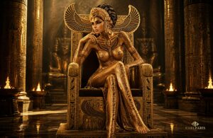 Egyptian Queen Hieroglyphic Throne Statue 1 Second Life