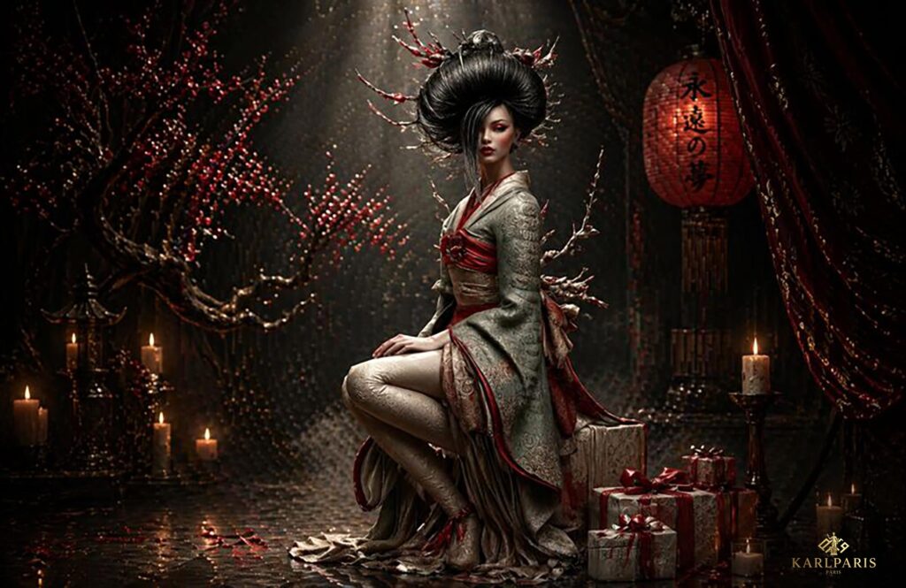Elegant Geisha Muse Luxury Fashion Sculpture Art Second Life