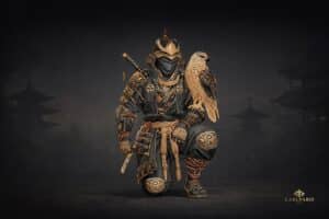 Elite Samurai Falconer Warrior Statue Second Life