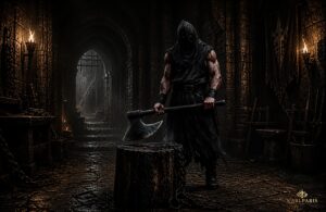 Executioner Figure Dark Hooded Axe Wielder Sculpture 1 Second Life