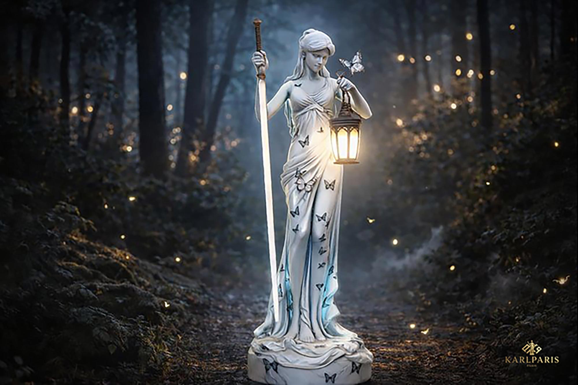 Female Statue Lantern Sculptural Light Decor Second Life