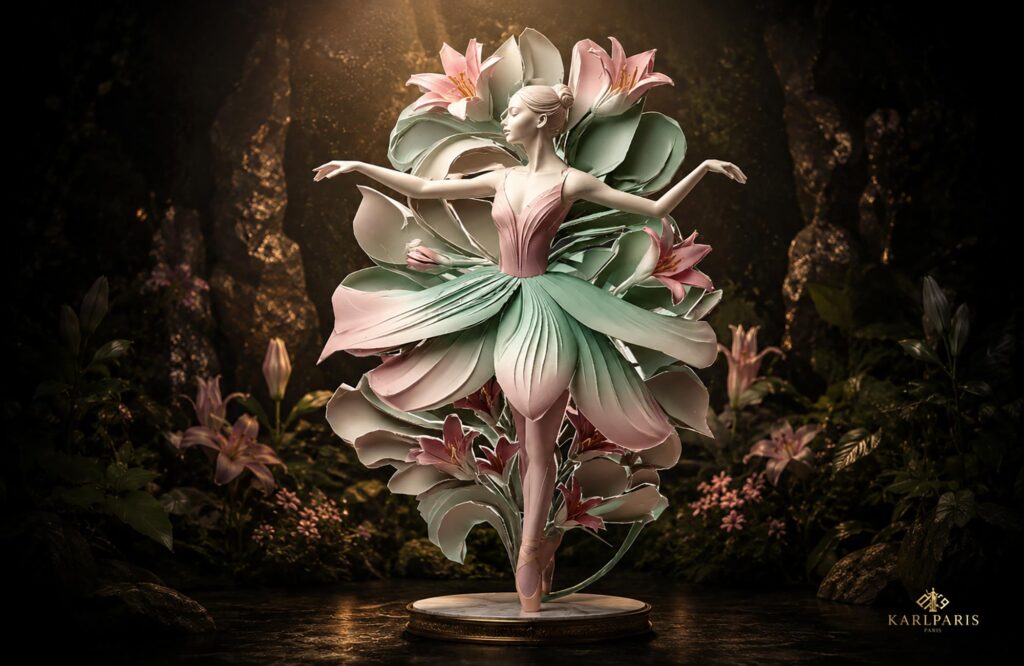 Floral Ballet Dancer Elegant Fantasy Flower Sculpture Second Life