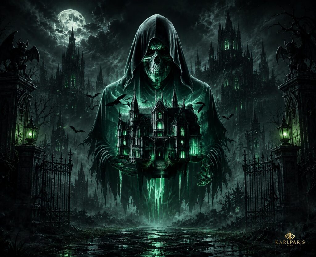 Ghost Reaper Haunted Mansion Artwork Dark Gothic Paranormal Horror Design Second Life