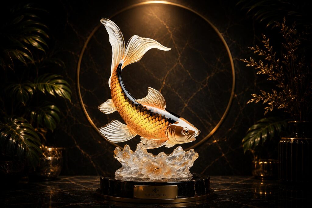 Golden Koi Fish Japanese Aquatic Fantasy Sculpture Second Life
