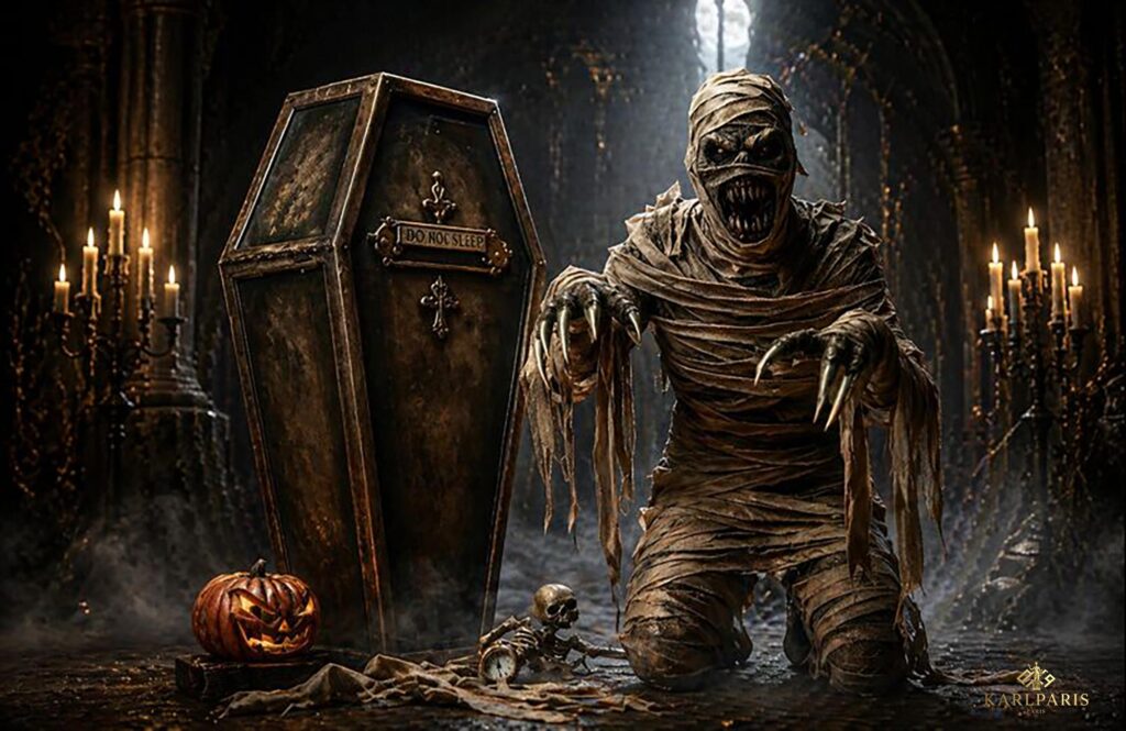 Haunted Mummy Awakening Halloween Horror Scene Art Second Life