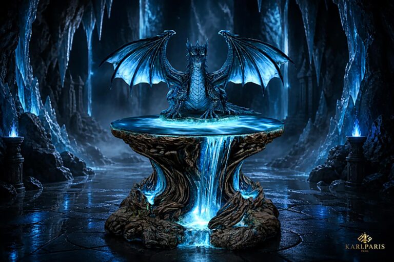 Ice Dragon Waterfall Fountain Fantasy Mythical Creature Decor Statue 1 Second Life