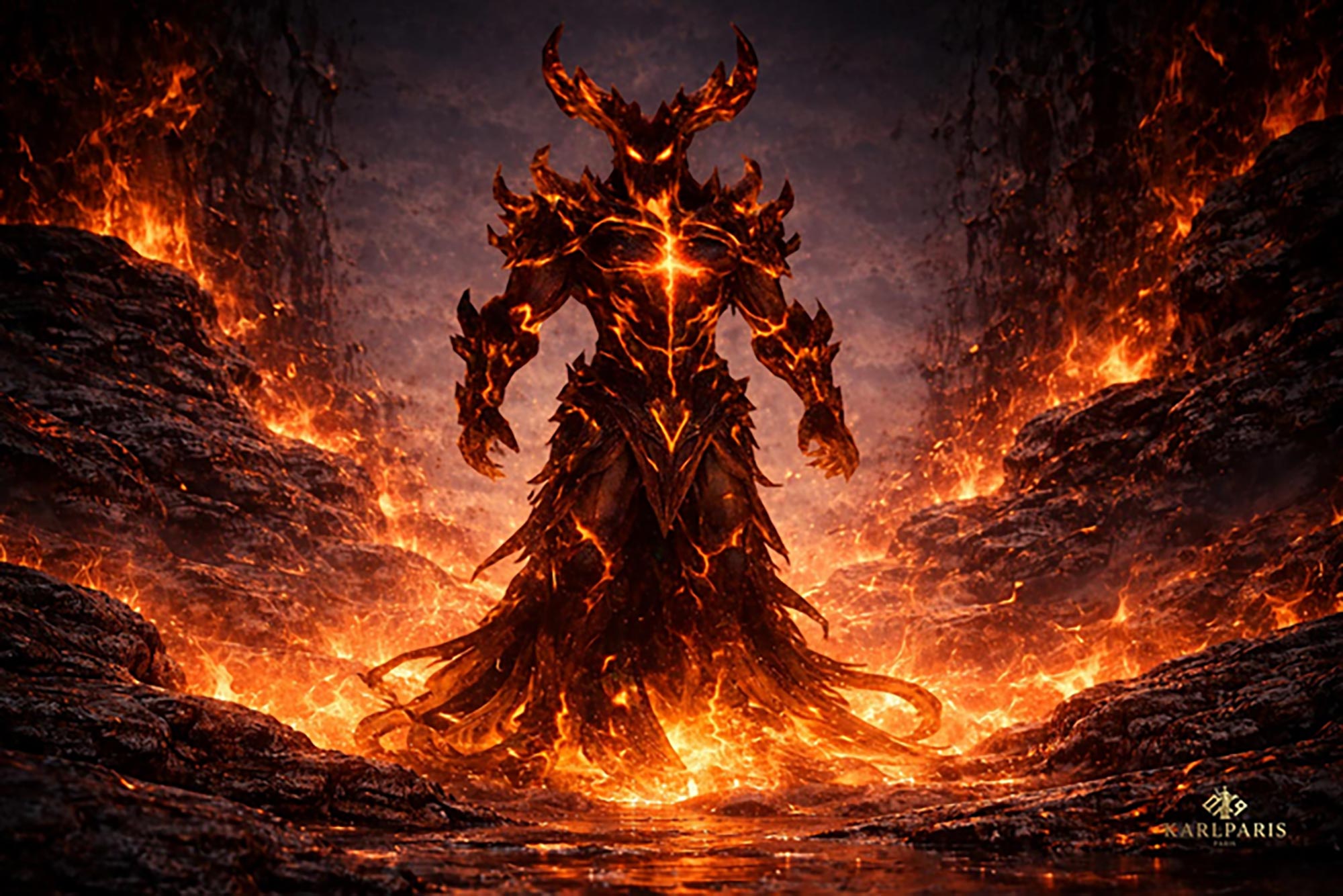 Infernal Lava Demon Statue Second Life