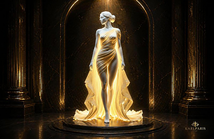 Luxury Golden Dress Woman Elegant Fashion Sculpture 1 Second Life