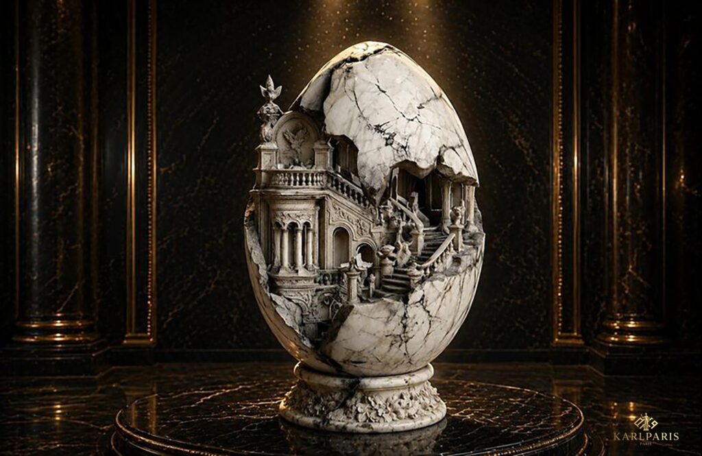 Marble Egg Hidden Palace Fantasy Architectural Artifact Second Life