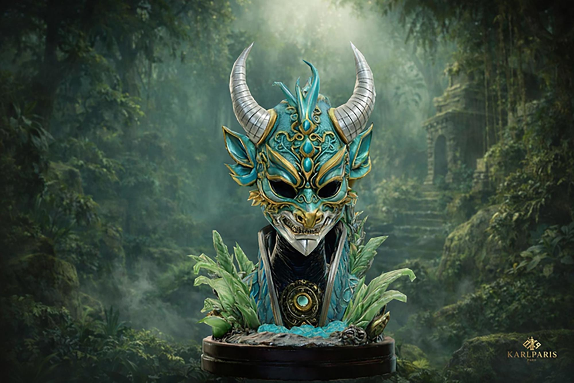 Mystic Dragon Mask Asian Guardian Artifact Second Life