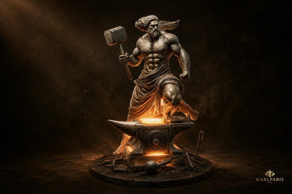 Mythic Blacksmith God Artwork Fantasy Thunder Hammer Forge Wall Art Second Life