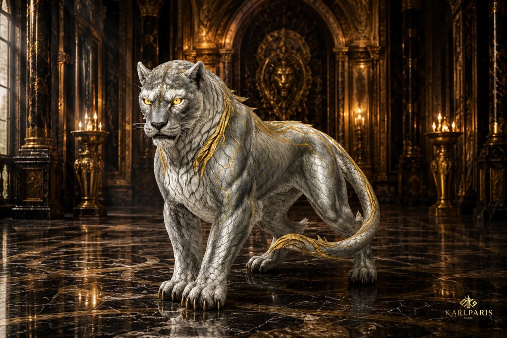 Mythical White Lion Fantasy Guardian Beast Figurine Second Life