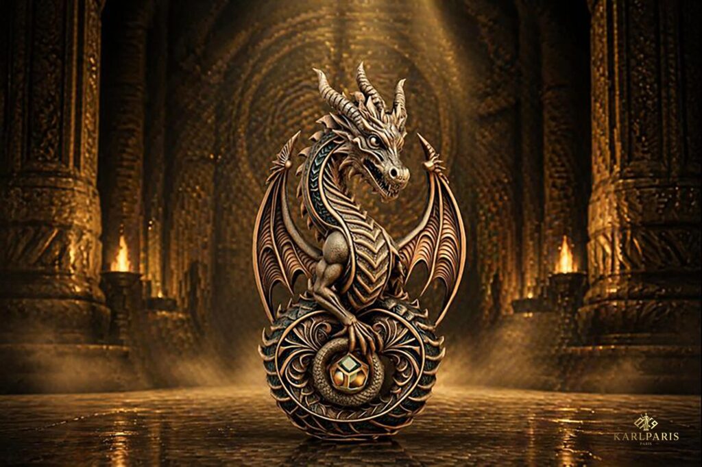 Ornate Dragon Emblem Fantasy Relic Sculpture Second Life