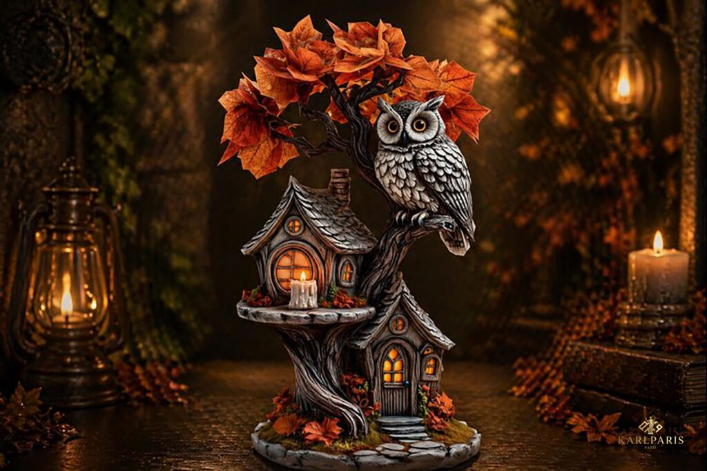 Owl Treehouse Cozy Fantasy Miniature Scene Second Life