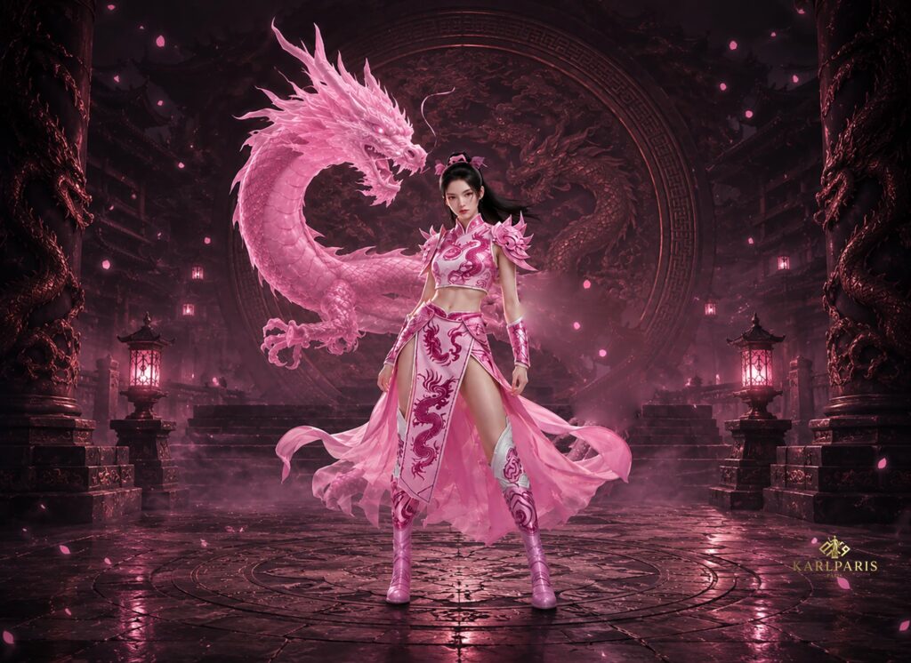 Pink Dragon Warrior Princess Fantasy Asian Heroine Artwork Second Life