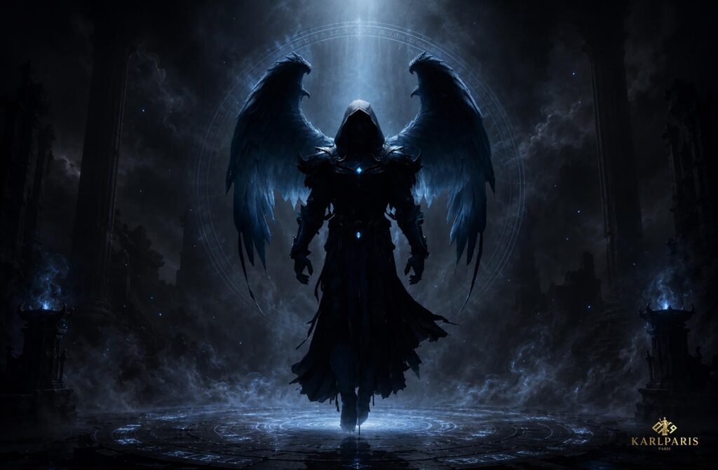 Shadow Angel Artwork Dark Celestial Guardian Gothic Fantasy Wall Art Second Life