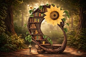 Sunflower Tree Bookshelf Fantasy Decor Second Life