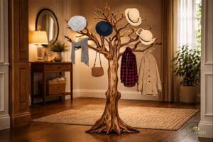 Tree Coat Rack Wooden Clothing Holder Second Life