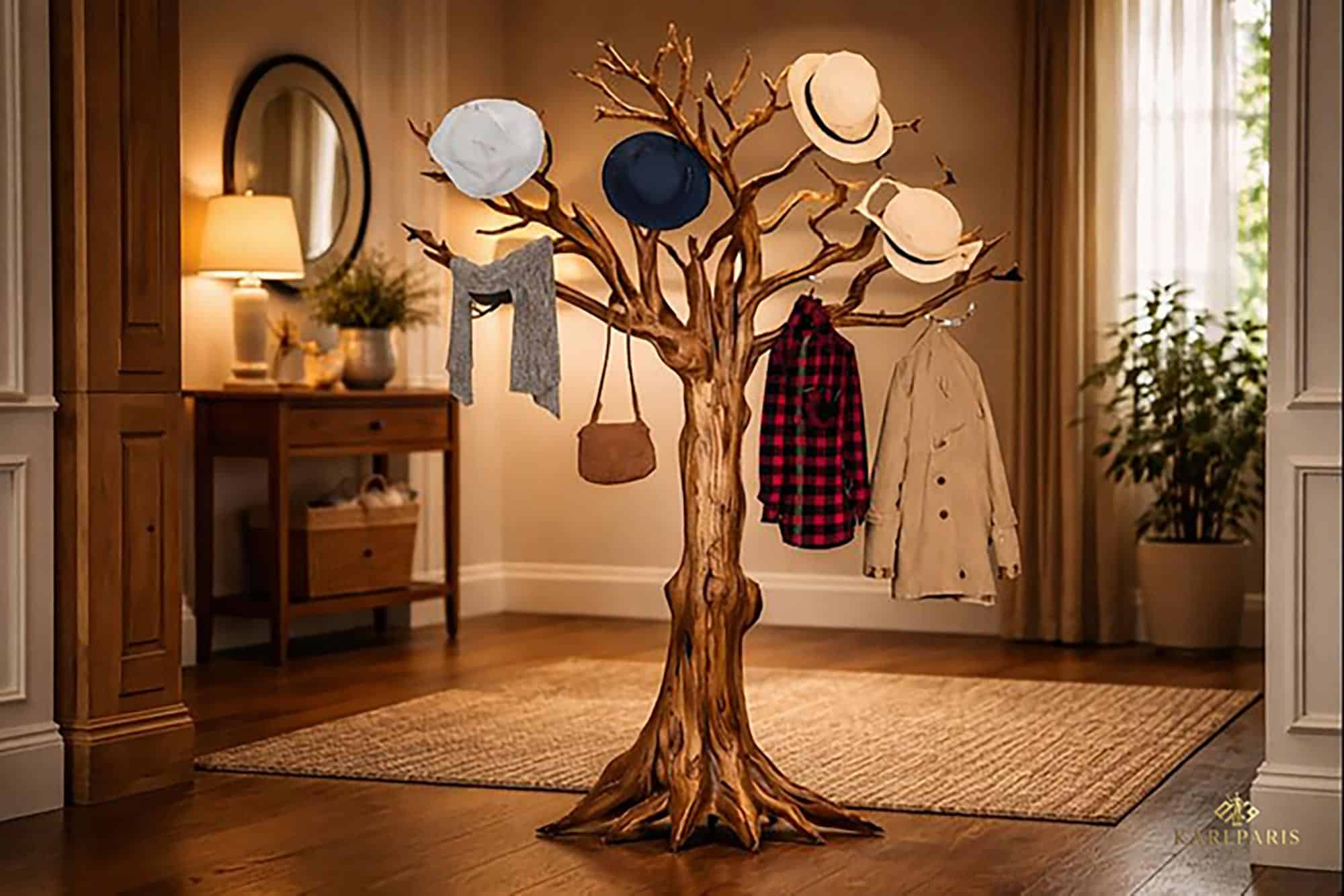 Tree Coat Rack Wooden Clothing Holder Second Life