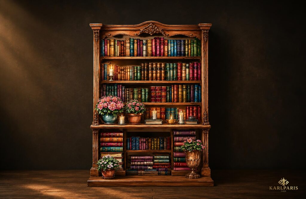 Vintage Library Bookshelf Artwork Cozy Reading Room Literary Wall Art Second Life