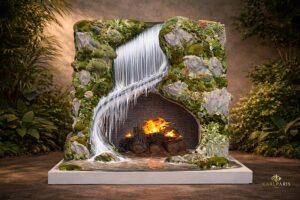 Waterfall Nature Fireplace Second Life