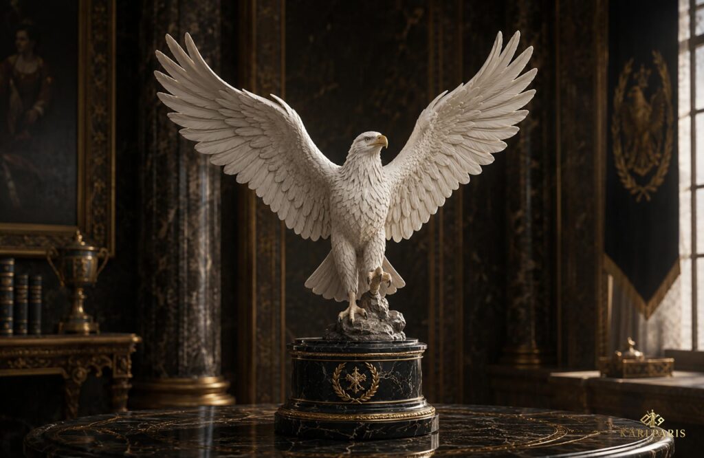 White Eagle Statue Artwork Majestic Angelic Bird Sculpture Fantasy Wall Art Second Life