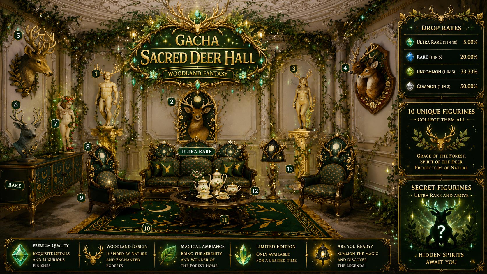 Gacha Sacred Deer Hall Woodland Fantasy Second Life