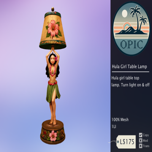 Hula Girl Table Lamp Second Life