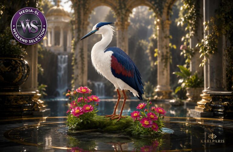 Karlparis Elegant Heron Garden Statue Second Life