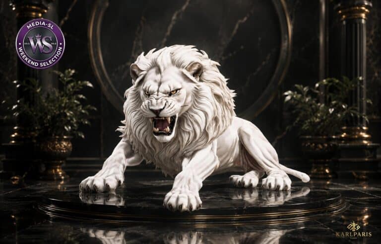 Karlparis Majestic White Lion Statue Second Life