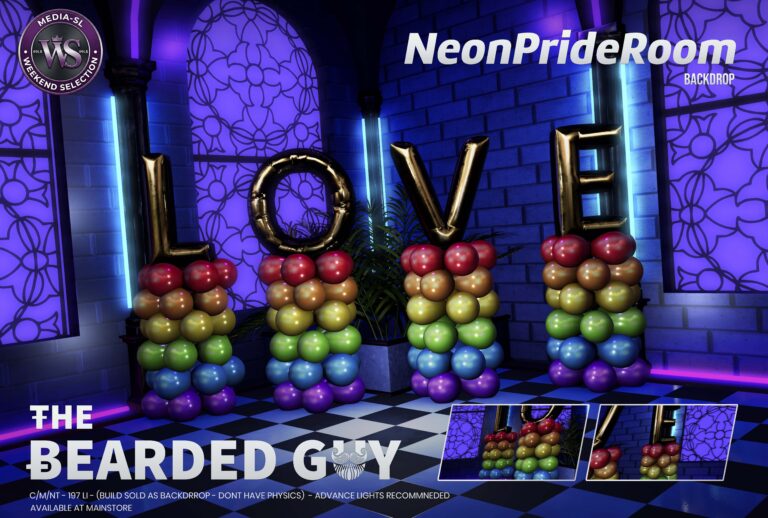Neon Pride Room Backdrop The Bearded Guy Media Sl Ws Second Life