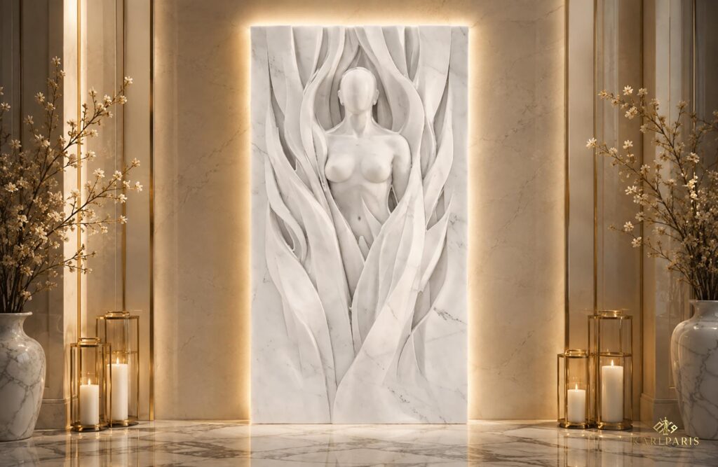 Abstract Female Marble Relief Elegant Feminine Wall Sculpture Second Life
