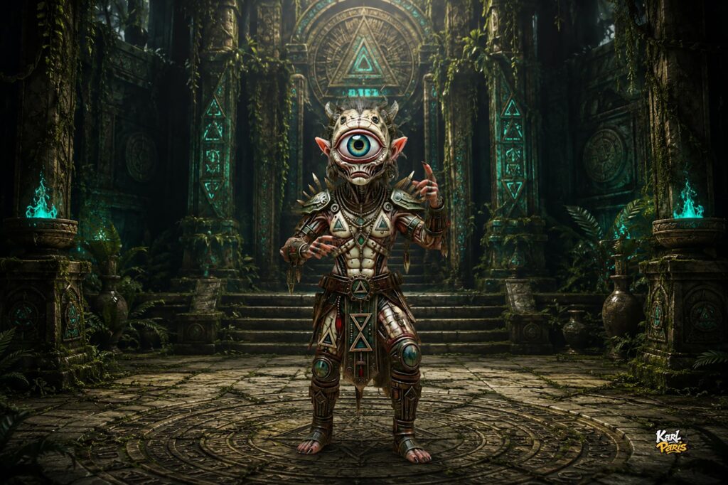 Ancient Cyclops Guardian Mystical One Eyed Tribal Sentinel Second Life