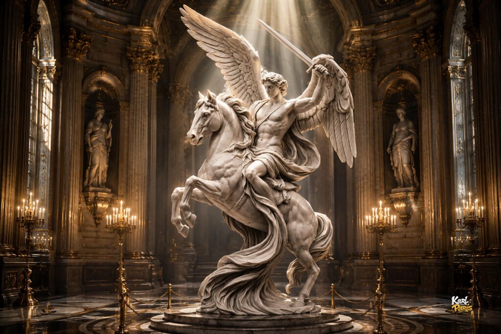 Archangel Of Victory Celestial Warrior On Divine Steed Second Life
