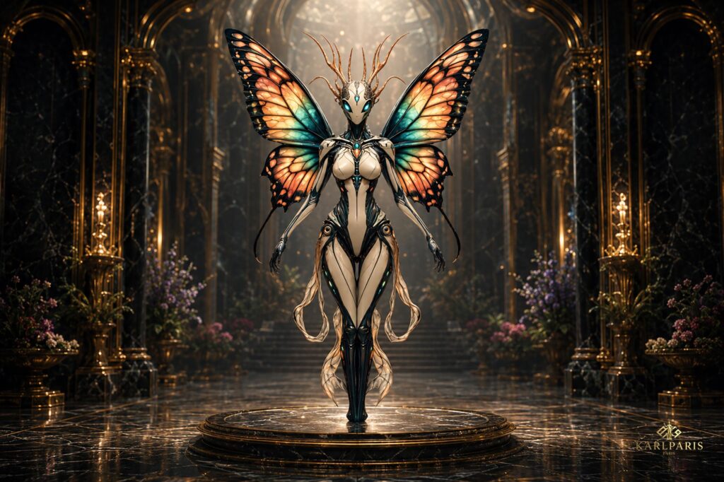 Celestial Butterfly Guardian Ethereal Fantasy Winged Spirit Sculpture Second Life