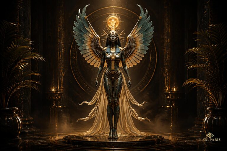 Celestial Egyptian Angel Goddess Mythological Winged Statue Second Life