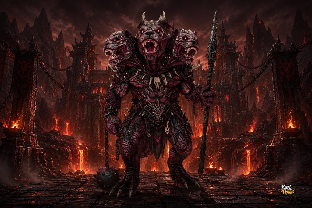 Cerberus Warlord Infernal Three Headed Demon Beast Second Life