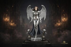 Cyber Angel Warrior Winged Statue Second Life