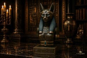 Egyptian Cat Goddess Bastet Mythology Bust Sculpture Second Life