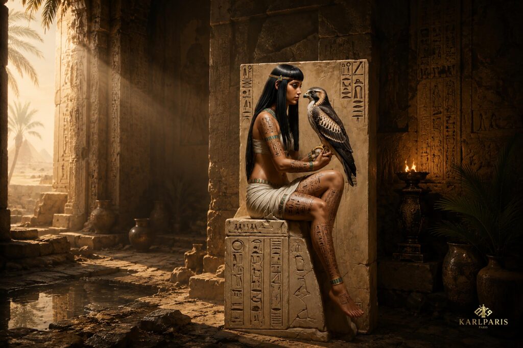 Egyptian Falcon Priestess Wall Relief Second Life