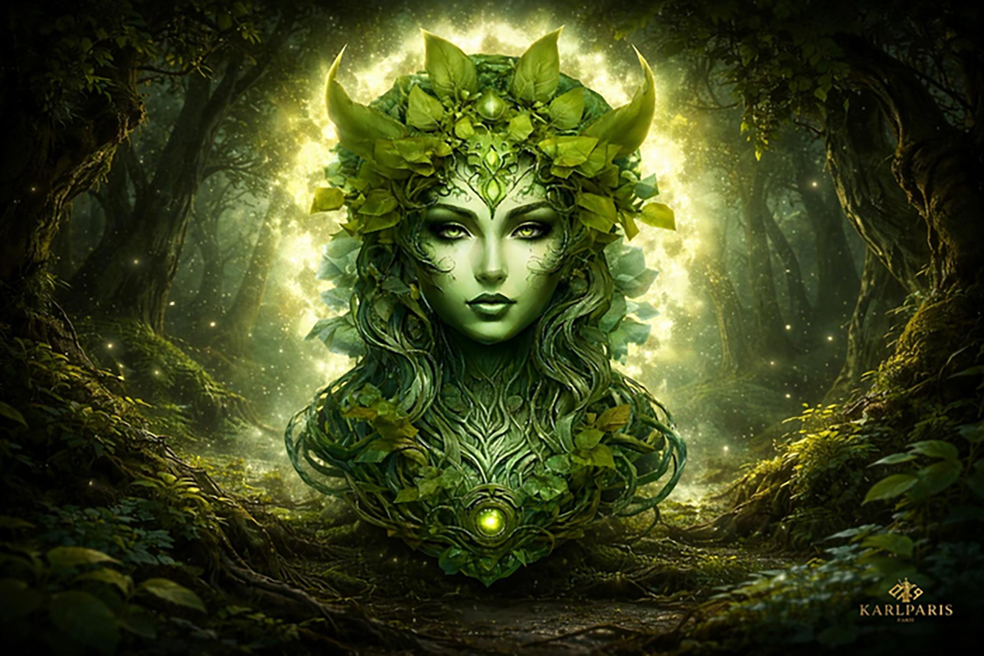 Emerald Forest Goddess Wall Sculpture 1 Second Life