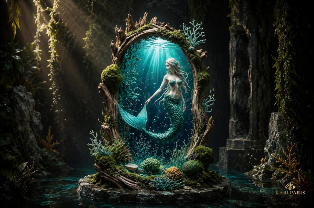 Enchanted Ocean Mirror Mermaid Underwater Fantasy Wall Artwork Second Life