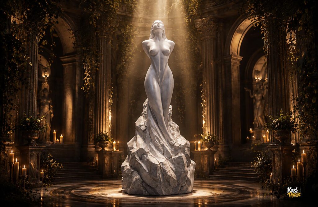 Ethereal Ascension Abstract Marble Goddess Sculpture Second Life