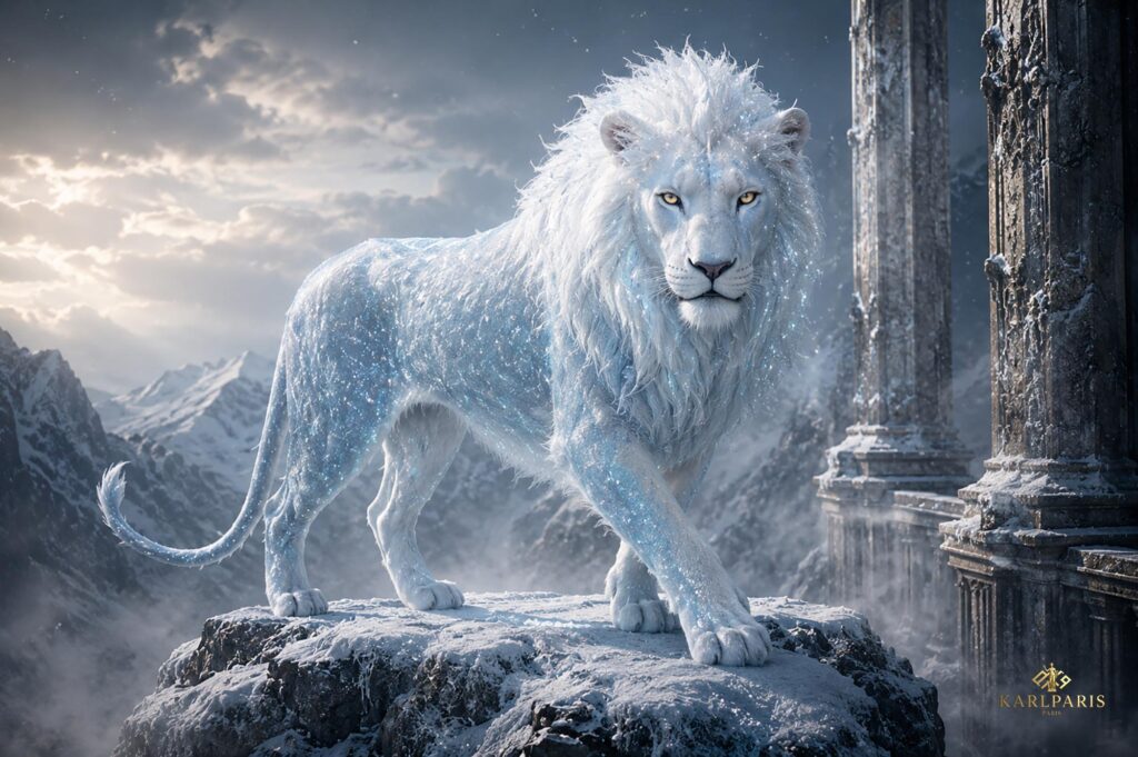 Frostmane Lion Celestial Ice Guardian Sculpture Second Life