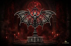 Gothic Bat Wing Dark Fantasy Vampire Lamp Sculpture Second Life