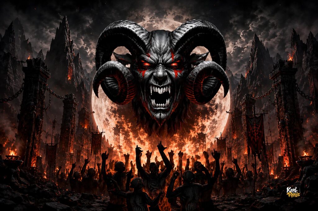 Infernal Cult Of The Blood Moon Demonic Ritual Wall Art Second Life