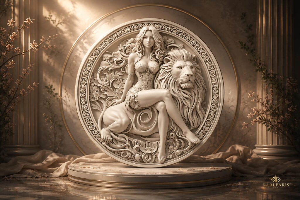 Lion Goddess Relief Wall Art Fantasy Maiden Lion Sculpture Second Life