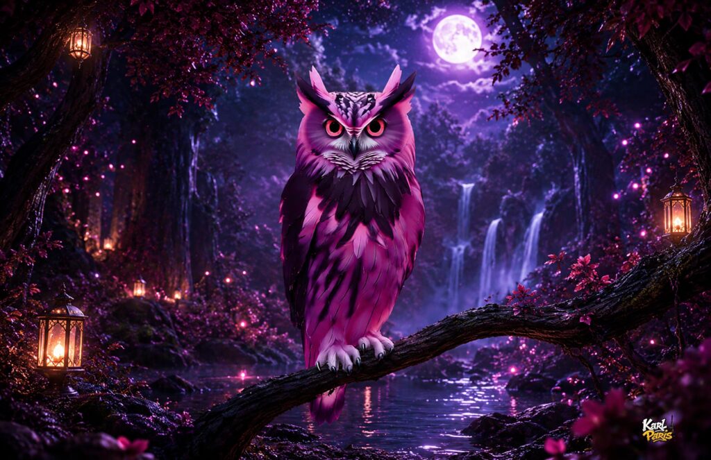 Mystic Amethyst Owl Enchanted Twilight Guardian Second Life