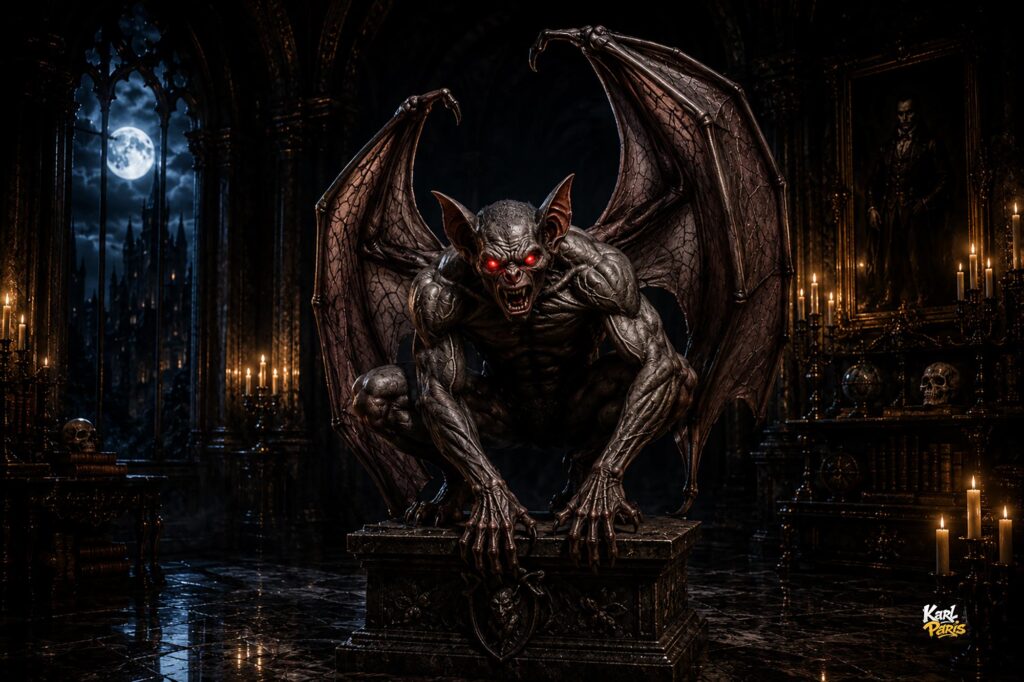 Nightfang Gargoyle Demonic Bat Creature Statue Second Life