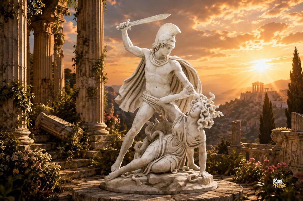 Perseus And Medusa Legendary Marble Triumph Sculpture Second Life